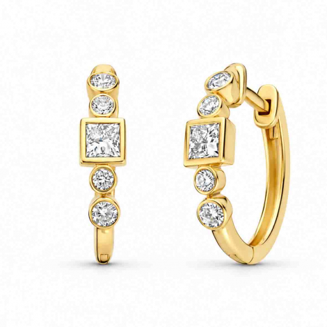 Boucles d'oreilles Diamants Mosaik Collection - Mérité à combiner