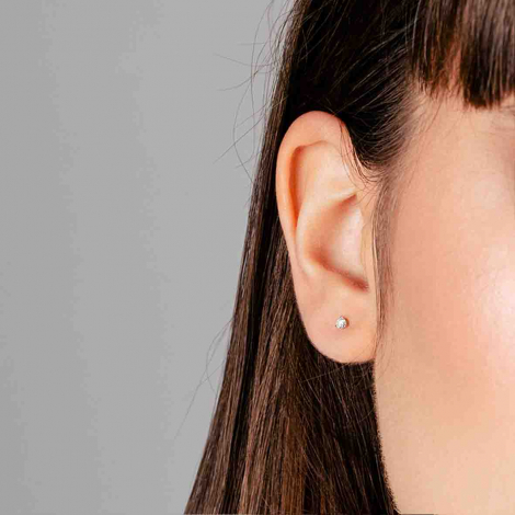 Boucles d'oreilles Diamants sertie 3 griffes