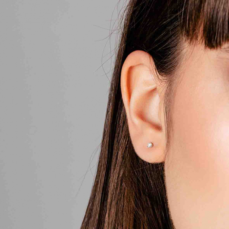 Boucles d'oreilles Diamants sertie 3 griffes