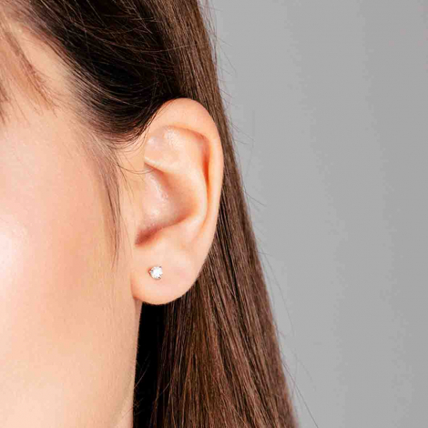Boucles d'oreilles Diamants sertie 3 griffes