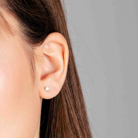 Boucles d'oreilles Diamants sertie 3 griffes