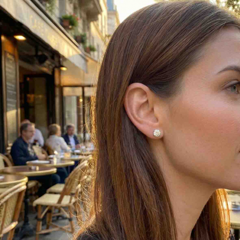 Boucles d'oreilles Diamants sertie 3 griffes