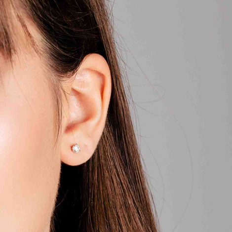 Boucles d'oreilles Diamants sertie 3 griffes