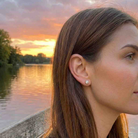 Boucles d'oreilles Diamants sertie 3 griffes