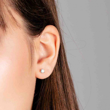 Boucles d'oreilles Diamants sertie 3 griffes