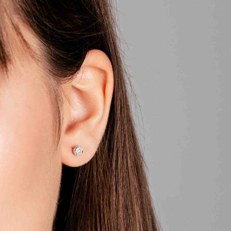 Boucles d'oreilles Diamants sertie 3 griffes