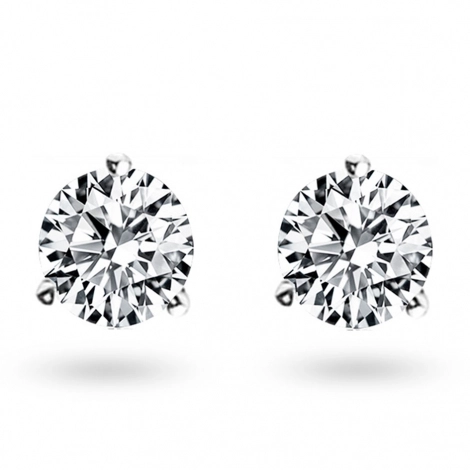 Boucles d'oreilles Diamants sertie 3 griffes 