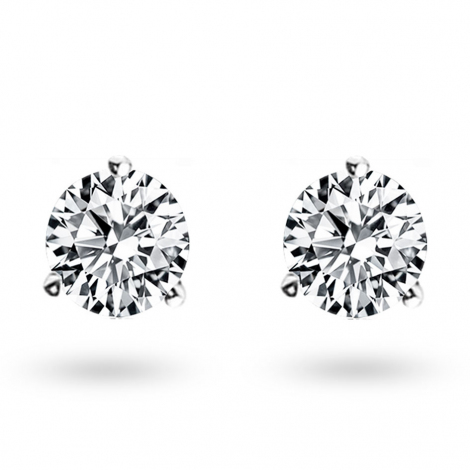 Boucles d'oreilles Diamants sertie 3 griffes