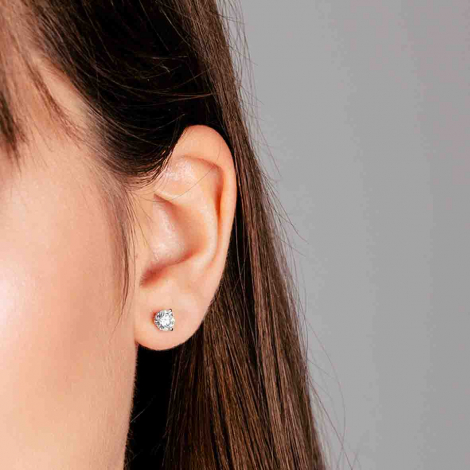 Boucles d'oreilles Diamants sertie 3 griffes