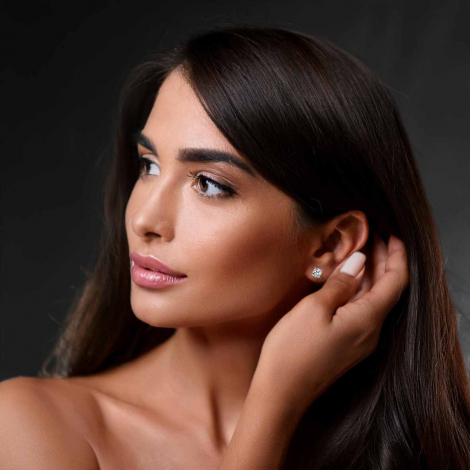 Boucles d'oreilles Diamants sertie 4 griffes