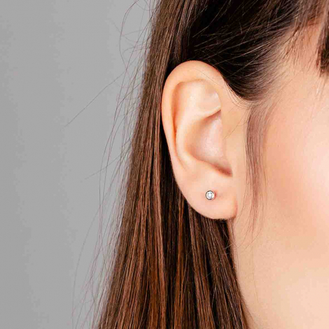 Boucles d'oreilles Diamants sertie clos systme Alpa