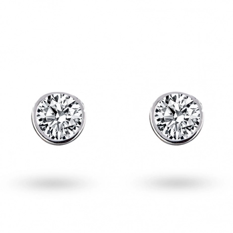 Boucles d'oreilles Diamants sertie clos  systme Alpa