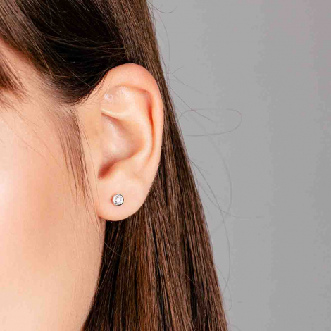 Boucles d'oreilles Diamants sertie clos  systme Alpa