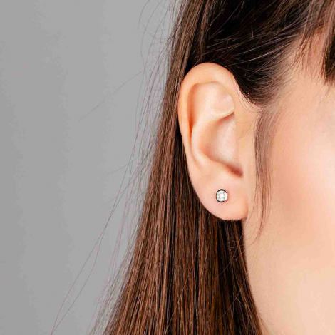 Boucles d'oreilles Diamants sertie clos  systme Alpa