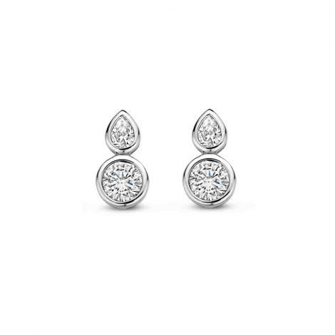 Boucles d'oreilles en argent avec 2 oxydes-Naiomy  combiner