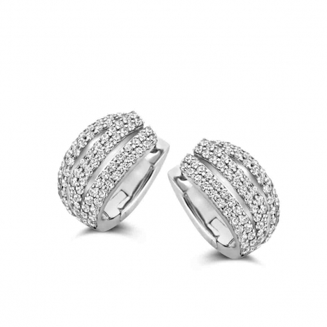 Boucles d'oreilles en argent avec 4 doubles ranges d'Oxydes - Naiomy