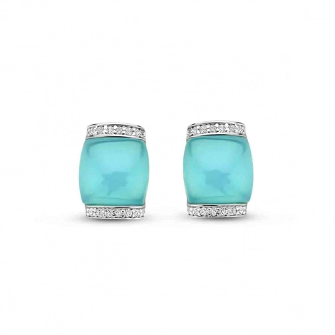  Boucles d'oreilles en argent avec pierre bleue Naiomy
