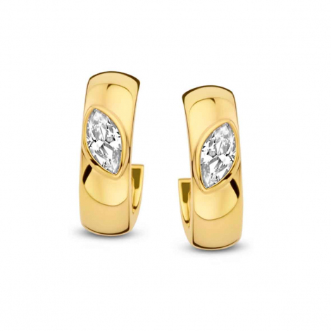 Boucles d'oreilles en argent plaqué or 18 carats sertie de zirconium Naiomy Silver Silver - Femme - Audrey - N1E57