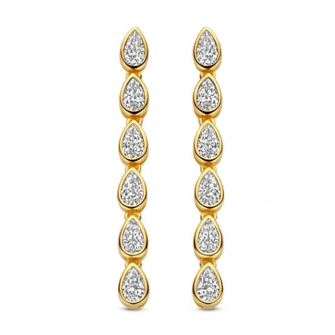 Boucles d'oreilles en argent plaqu or jaune serties d'oxydes-Naiomy