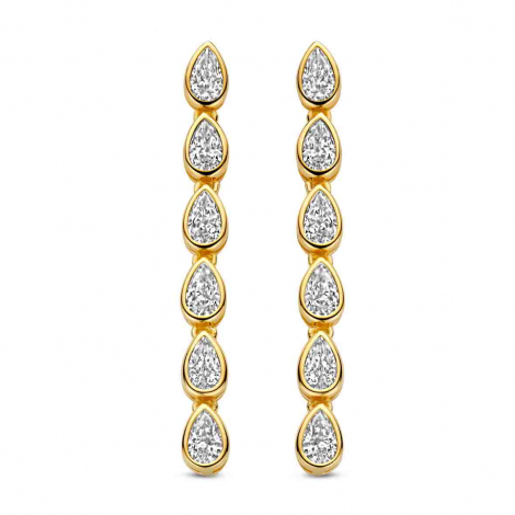 Boucles d'oreilles en argent plaqu or jaune serties d'oxydes-Naiomy  combiner
