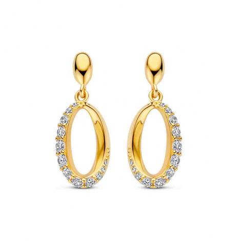 Boucles d'oreilles en argent plaqu or jaune serties d'oxydes - Naiomy  combiner