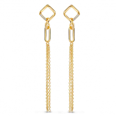 Boucles d'oreilles en argent plaqu or serties d'Oxydes - Naiomy  combiner