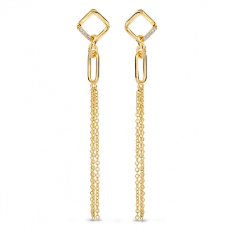Boucles d'oreilles en argent plaqu or serties d'Oxydes - Naiomy
