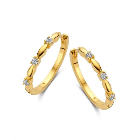 Boucles d'oreilles en argent plaqu or serties d'Oxydes- Naiomy