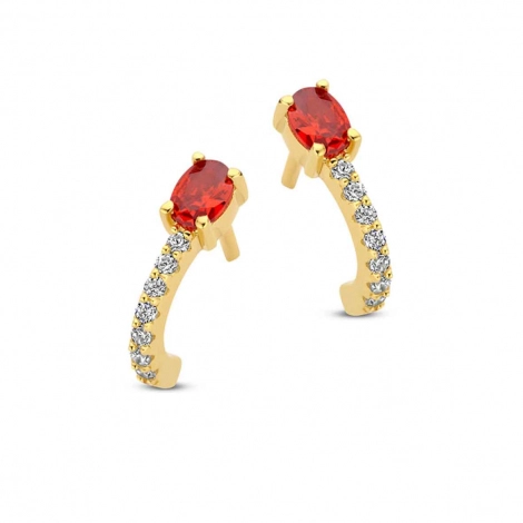 Boucles d'oreilles en argent  plaqu-or - serties de zirconium Naiomy Silver