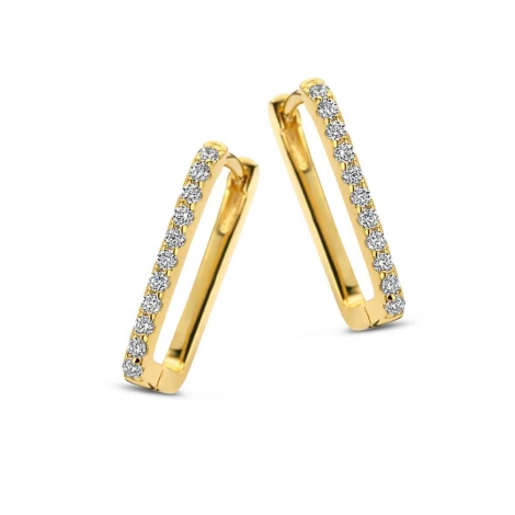 Boucles d'oreilles en argent - plaqu or - serties de zirconium Naiomy Silver