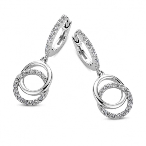 Boucles d'oreilles en argent serties d' Oxydes - Naiomy
