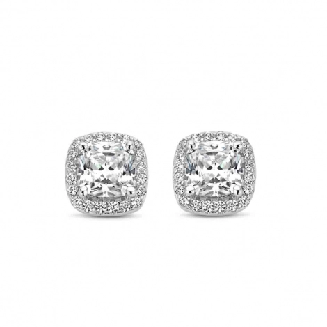 Boucles d'oreilles en argent serties de zirconium Naiomy Silver