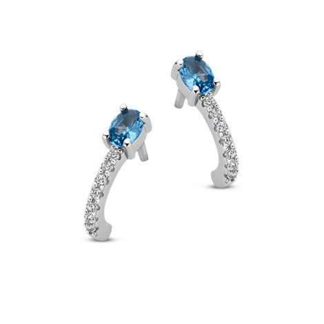 Boucles d'oreilles en argent serties de zirconium Naiomy Silver