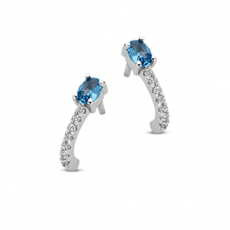 Boucles d'oreilles en argent serties de zirconium Naiomy Silver