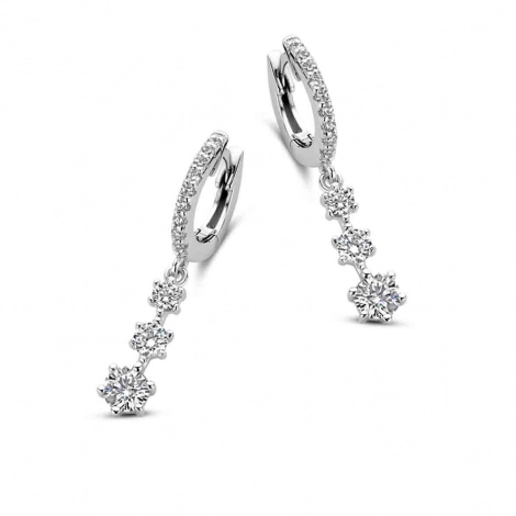 Boucles d'oreilles en argent serties de zirconium Naiomy Silver