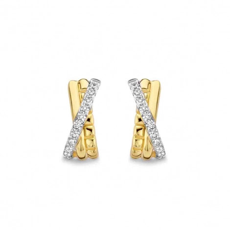 Boucles d'oreilles en argent serties de zirconium Naiomy Silver