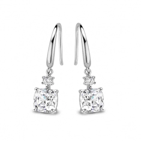 Boucles d'oreilles en argent serties de zirconium Naiomy Silver