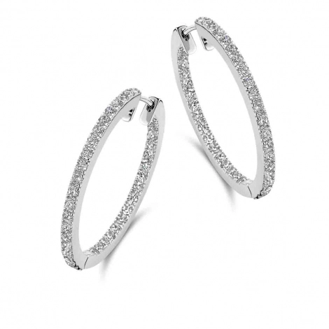 Boucles d'oreilles en argent serties de zirconium Naiomy Silver
