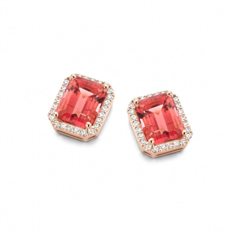 Boucles d'oreilles Etna - tourmaline rose  - One More