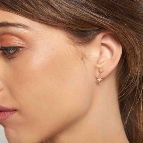 Boucles d'oreilles �toile Or et Diamants