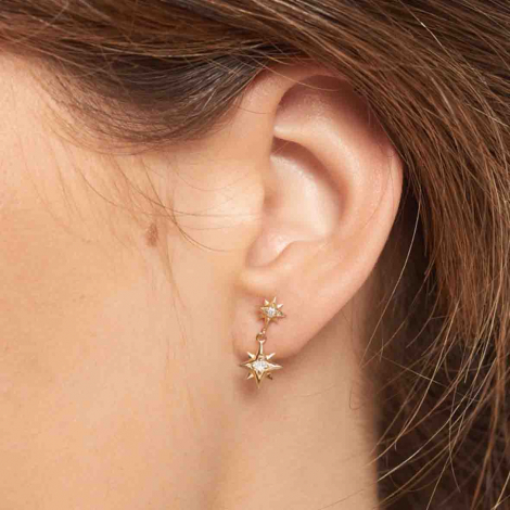 Boucles d'oreilles �toile Or et Diamants