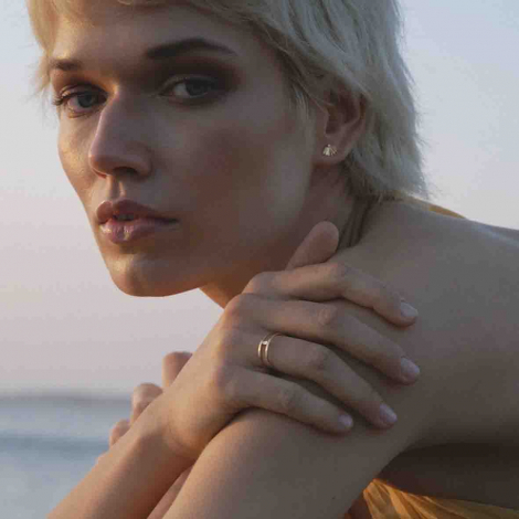 Boucles d'oreilles �ventail Or et Diamants