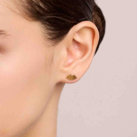 Boucles d'oreilles �ventail Or et Diamants