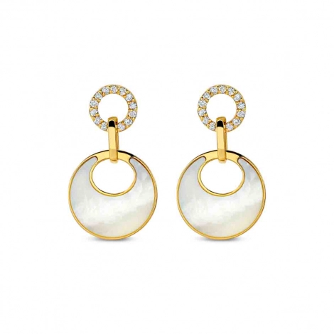 Boucles d'Oreilles nacre et diamants