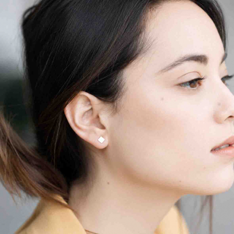 Boucles d'oreilles Or Carr�es