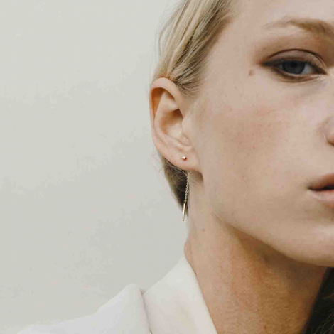 Boucles d'oreilles Or et Diamants pendantes