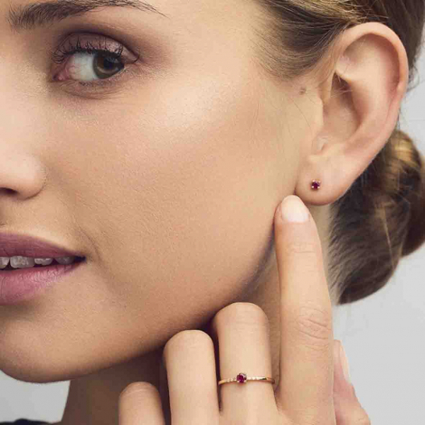 Boucles d'oreilles Or et Rubis 