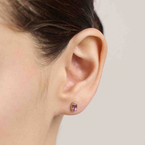 Boucles d'oreilles ovales Am�thyste