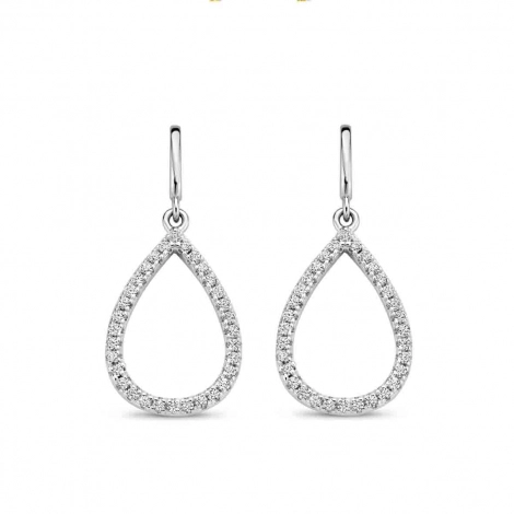 Boucles d'oreilles pendantes en argent serti d'oz Naiomy