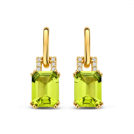 Boucles d'oreilles Péridot et Diamants à combiner